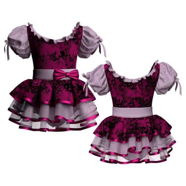 costume balletto maniche a palloncino con inserto belen pro ves2504