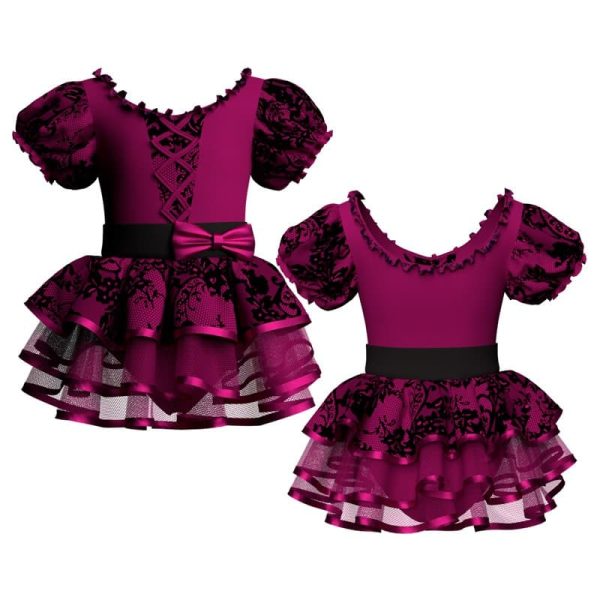 costume balletto maniche a palloncino con inserto belen pro ves2612