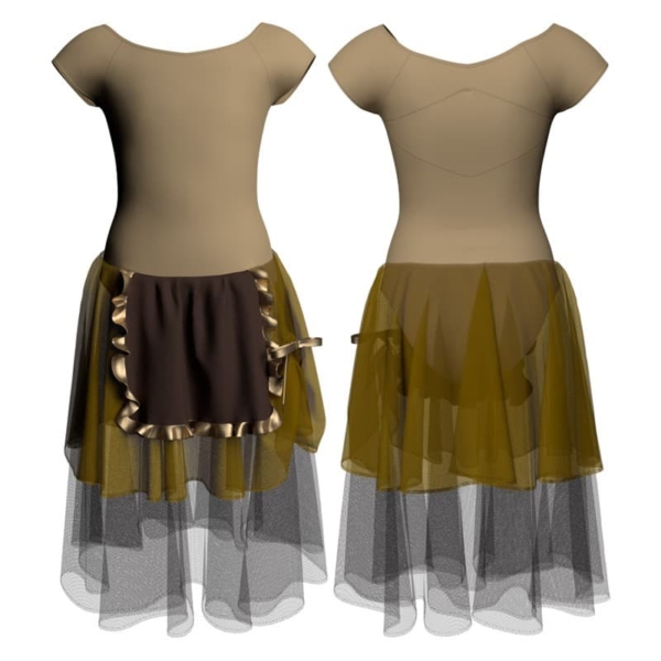 costume balletto maniche aletta con inserto yuc240