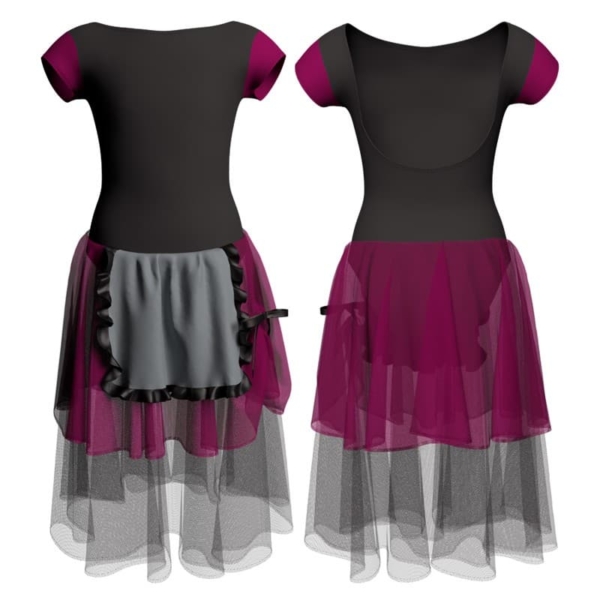 costume balletto maniche aletta con inserto yuc3005t1