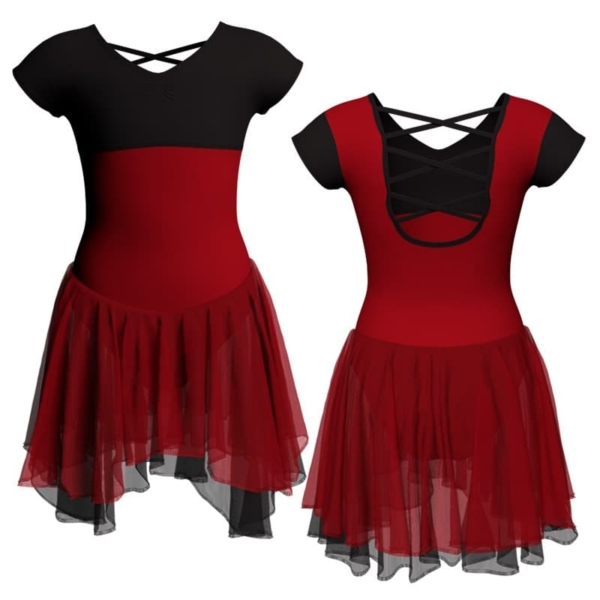 costume balletto maniche aletta con inserto yuk3008t