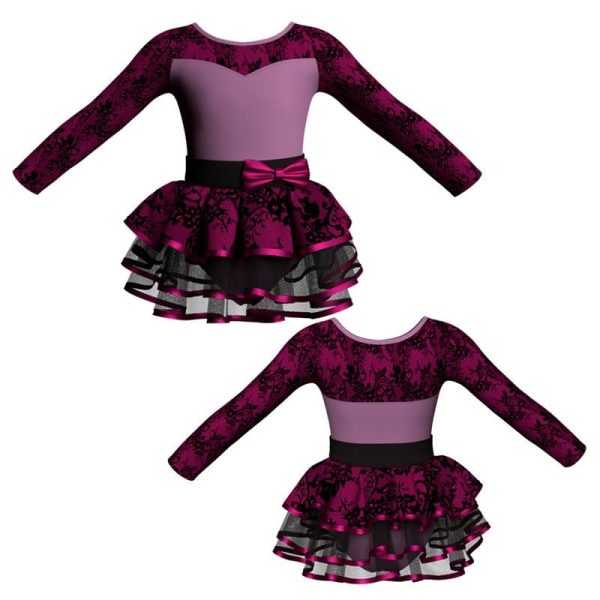 costume balletto maniche lunghe con inserto belen pro ves1019