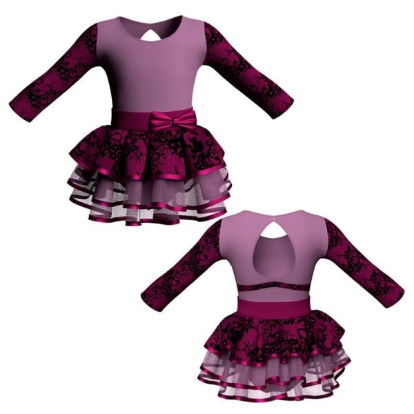 costume balletto maniche lunghe con inserto belen pro ves102111