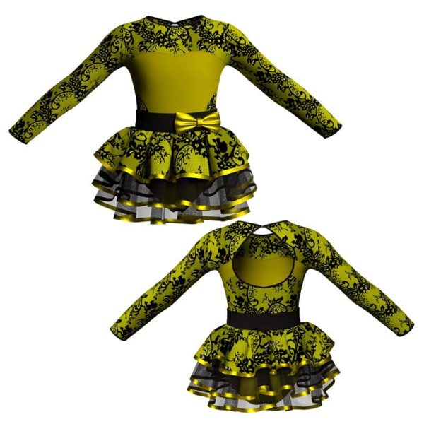 costume balletto maniche lunghe con inserto belen pro ves11011