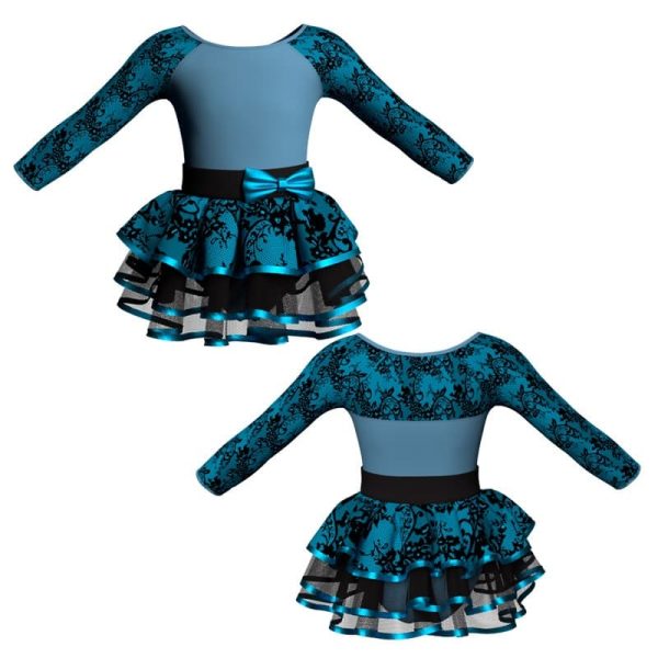 costume balletto maniche lunghe con inserto belen pro ves205