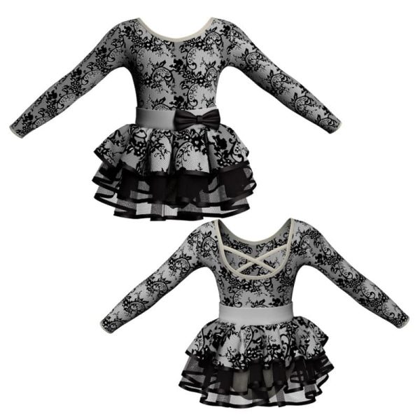 costume balletto maniche lunghe con inserto belen pro ves228