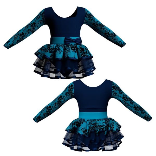 costume balletto maniche lunghe con inserto belen pro ves2537t