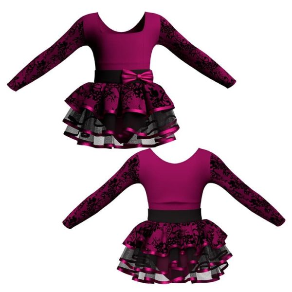 costume balletto maniche lunghe con inserto belen pro ves2537t11