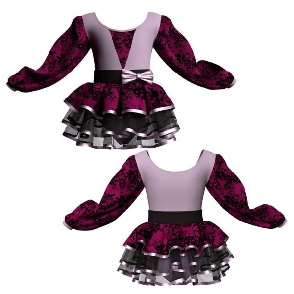 costume balletto maniche lunghe con inserto belen pro ves2633