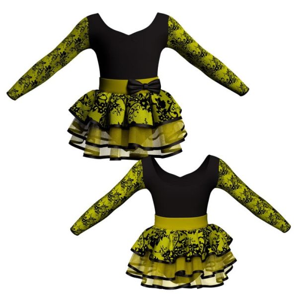 costume balletto maniche lunghe con inserto belen pro ves3004t