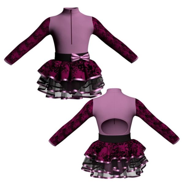 costume balletto maniche lunghe con inserto belen pro ves3095t