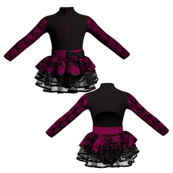 costume balletto maniche lunghe con inserto belen pro ves3095t111