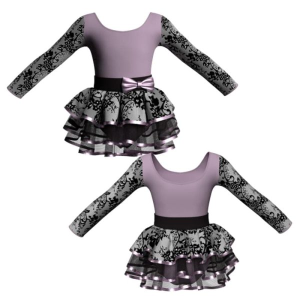 costume balletto maniche lunghe con inserto belen pro ves405t