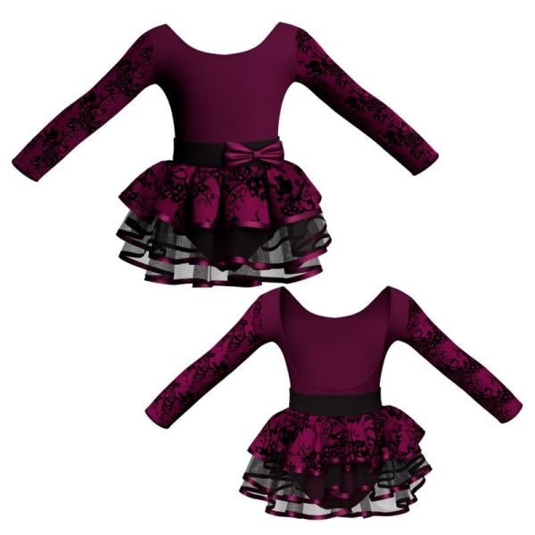 costume balletto maniche lunghe con inserto belen pro ves411t