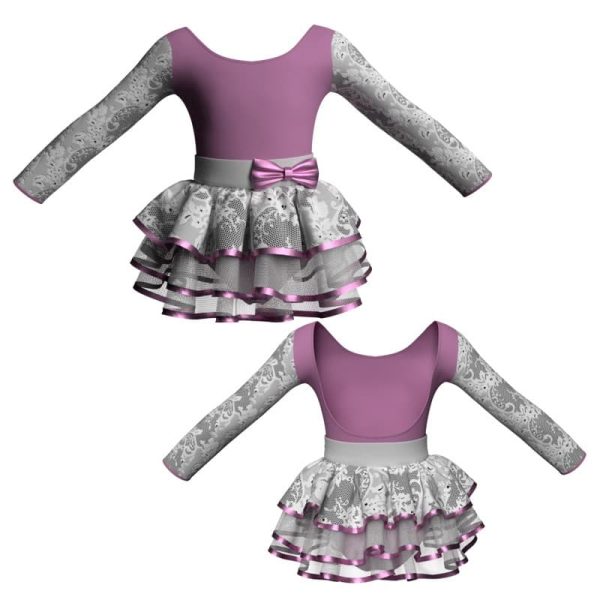 costume balletto maniche lunghe con inserto belen pro ves411t22