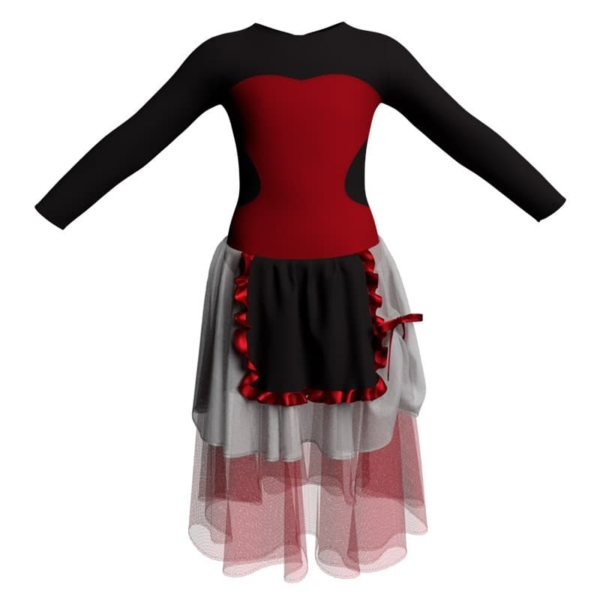 costume balletto maniche lunghe con inserto yuc110