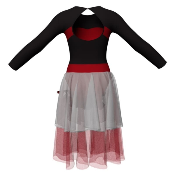 costume balletto maniche lunghe con inserto yuc1101