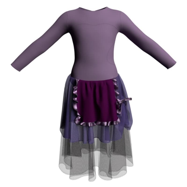 costume balletto maniche lunghe con inserto yuc1102