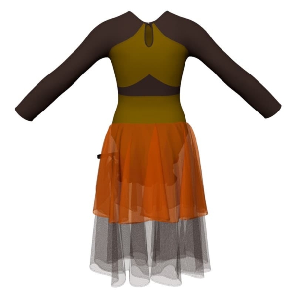 costume balletto maniche lunghe con inserto yuc1131