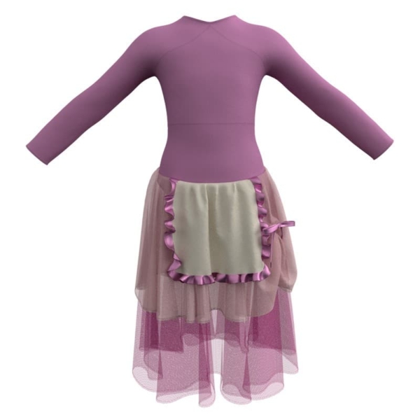 costume balletto maniche lunghe con inserto yuc1132