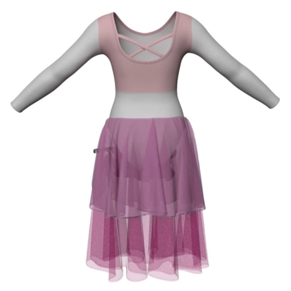 costume balletto maniche lunghe con inserto yuc2281