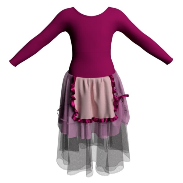 costume balletto maniche lunghe con inserto yuc2282