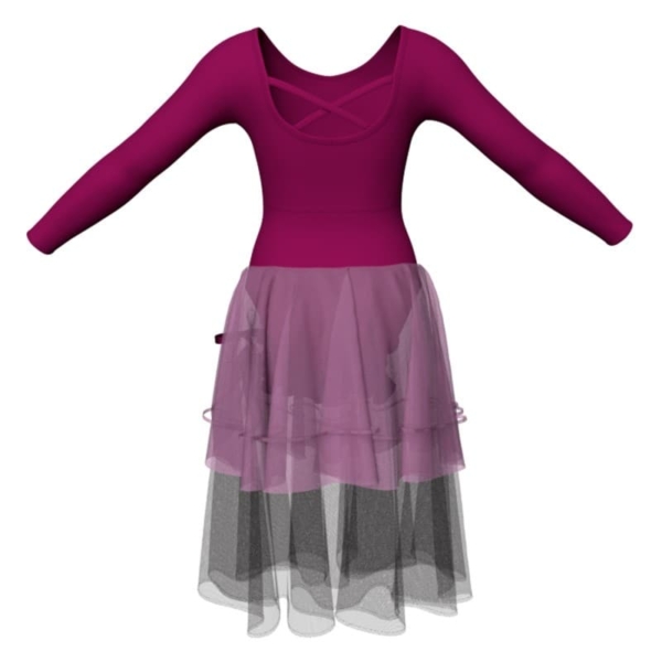 costume balletto maniche lunghe con inserto yuc2283