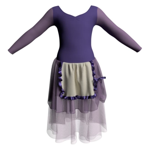 costume balletto maniche lunghe con inserto yuc3004t