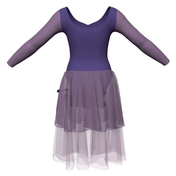 costume balletto maniche lunghe con inserto yuc3004t1