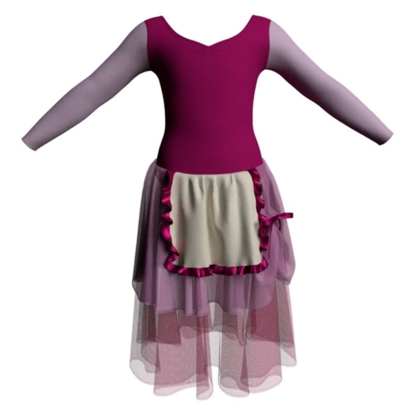 costume balletto maniche lunghe con inserto yuc3004t2