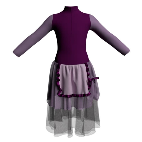 costume balletto maniche lunghe con inserto yuc3095t2