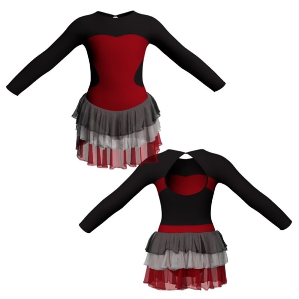 costume balletto maniche lunghe con inserto yuh1101