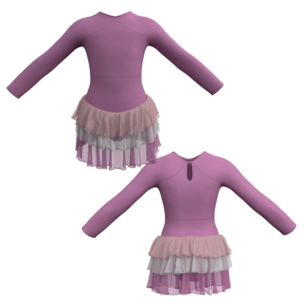 costume balletto maniche lunghe con inserto yuh113