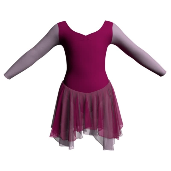 costume balletto maniche lunghe con inserto yuk3004t