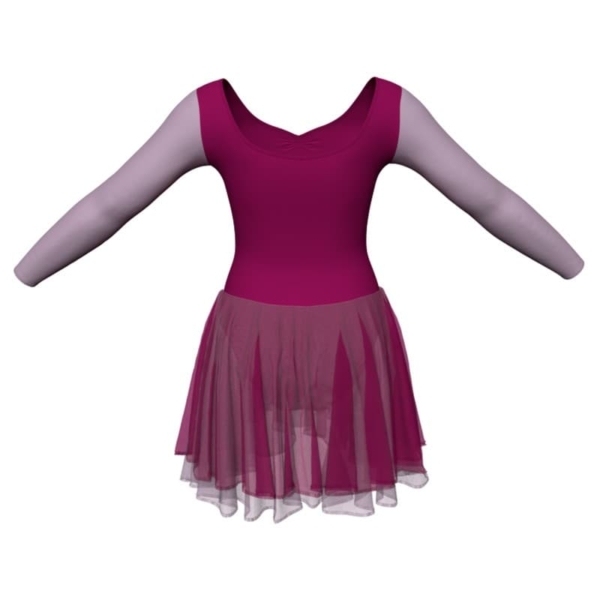 costume balletto maniche lunghe con inserto yuk3004t1