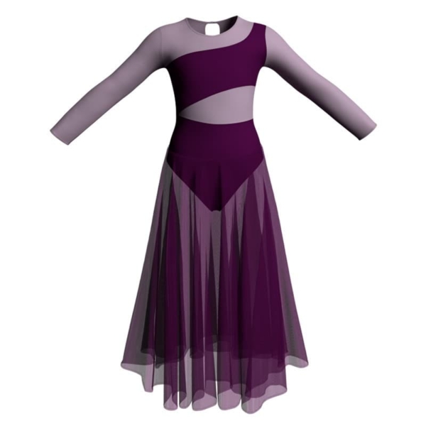 costume balletto maniche lunghe con inserto yul108