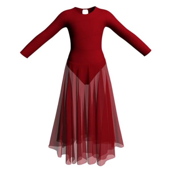 costume balletto maniche lunghe con inserto yul1082