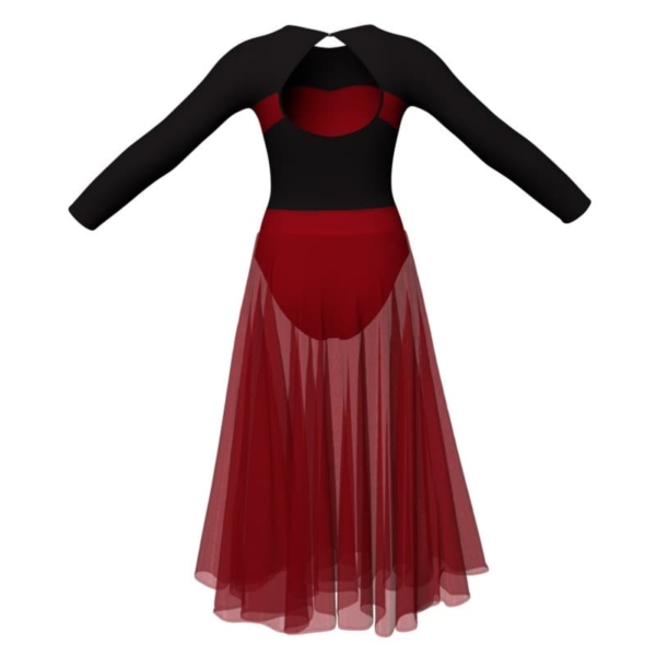 costume balletto maniche lunghe con inserto yul1101