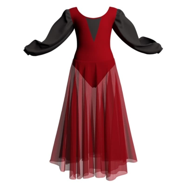 costume balletto maniche lunghe con inserto yul2633