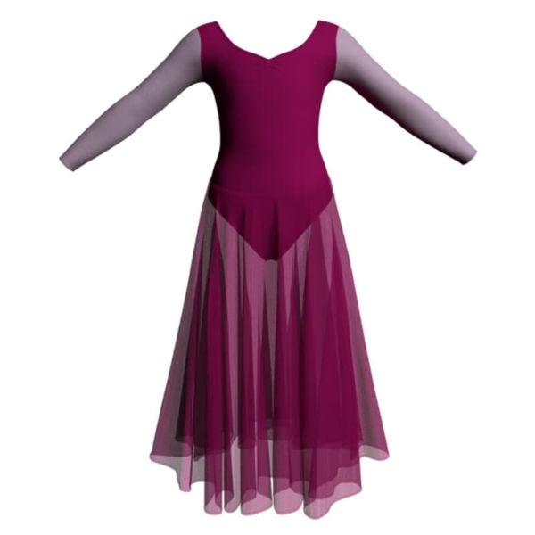 costume balletto maniche lunghe con inserto yul3004t