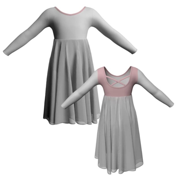 costume balletto maniche lunghe con inserto yuq228