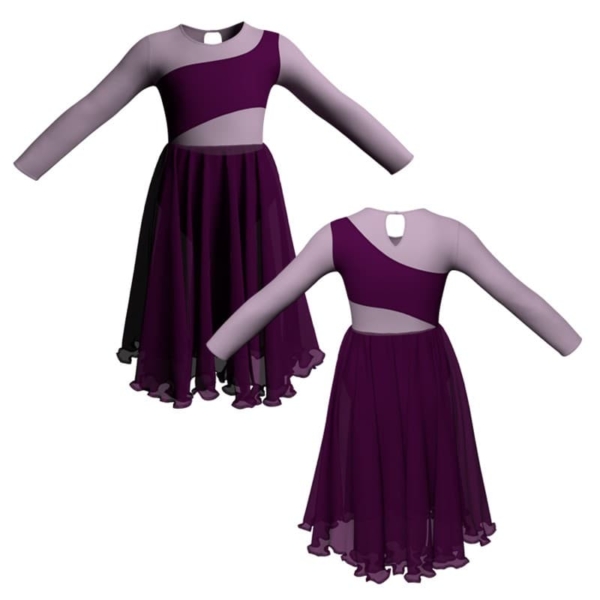 costume balletto maniche lunghe con inserto yuu1081