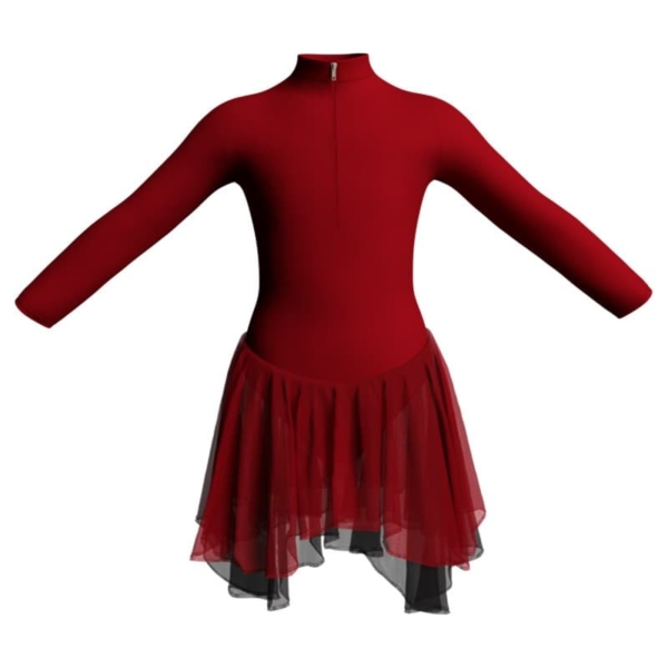 costume balletto maniche lunghe con zip yuk30952