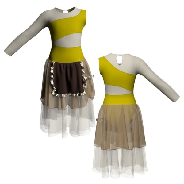 costume balletto monospalla con inserto yuc108ss