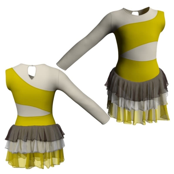 costume balletto monospalla con inserto yuh108ss