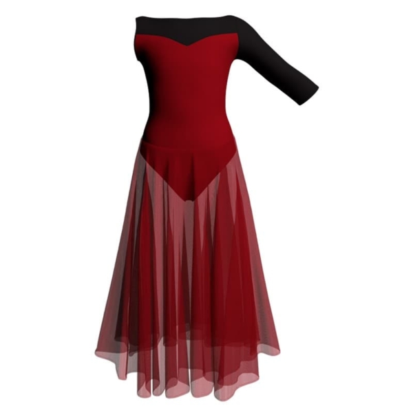 costume balletto monospalla con inserto yul105sst2