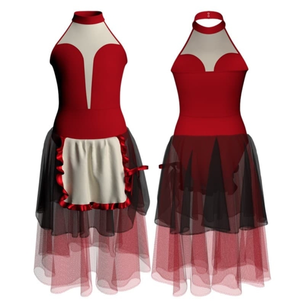 costume balletto scollo americana con inserto yuc118