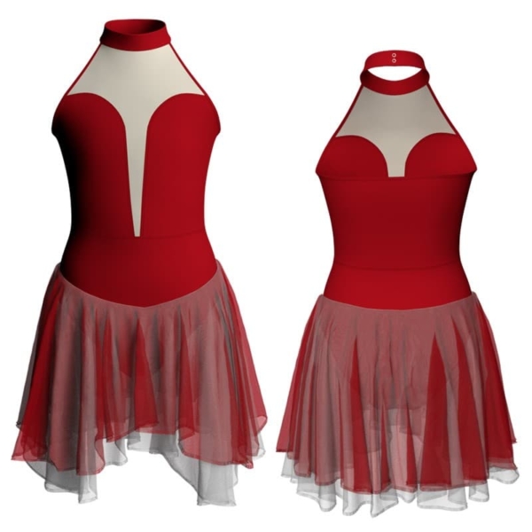 costume balletto scollo americana con inserto yuk1181