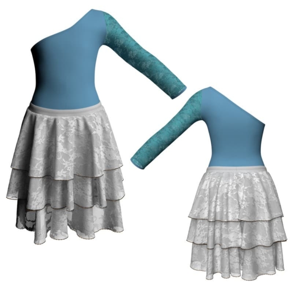 costume balletto senza maniche con inserto in rete o pizzo yus999t1