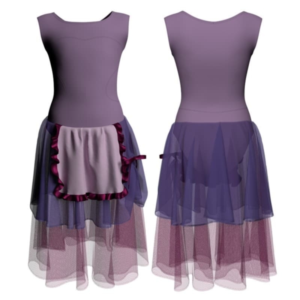 costume balletto senza maniche con inserto yuc1001ss1